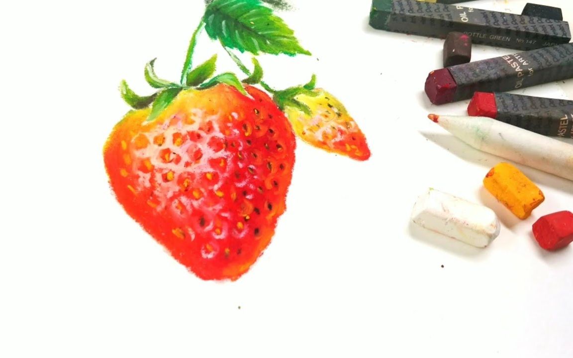 油画棒画布长草莓了