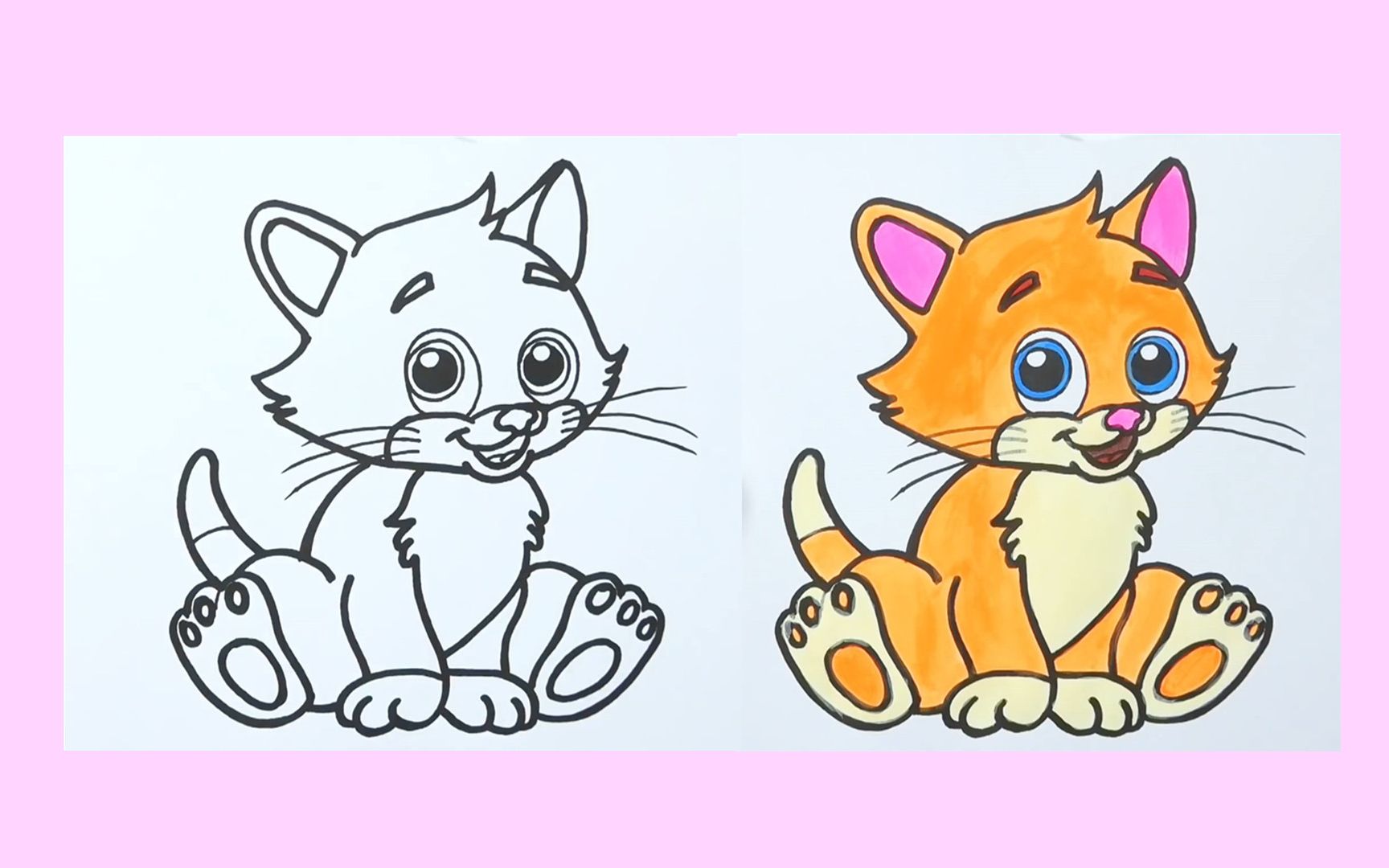 026少儿绘画启蒙宝宝简笔画如何画猫猫