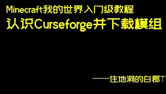 Minecraft我的世界入门教程：初识curseforge并下载一个模组