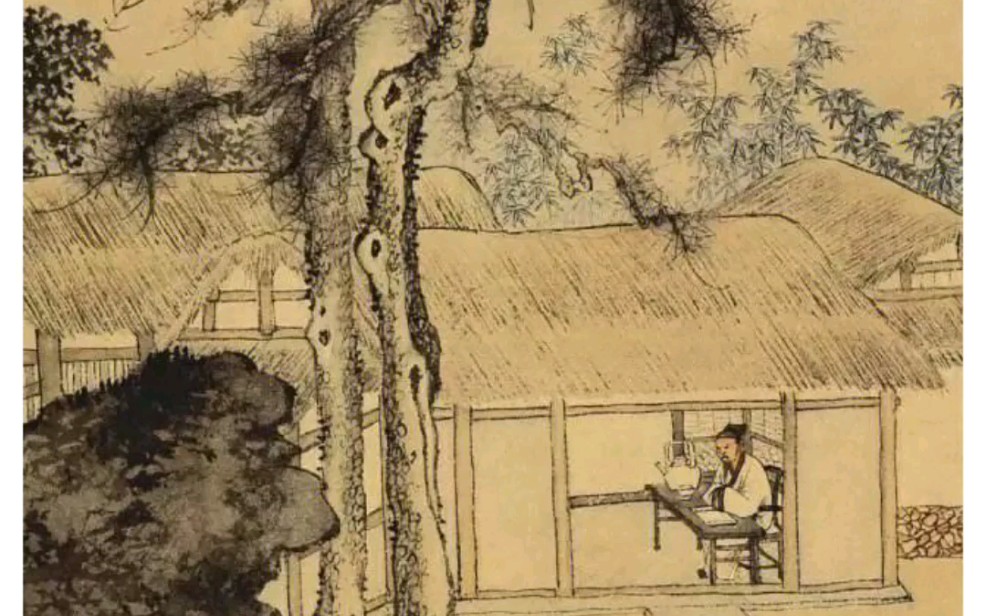 事茗图明·唐寅日长何所事,茗碗自赏持.料得南窗下,清风满鬓丝.