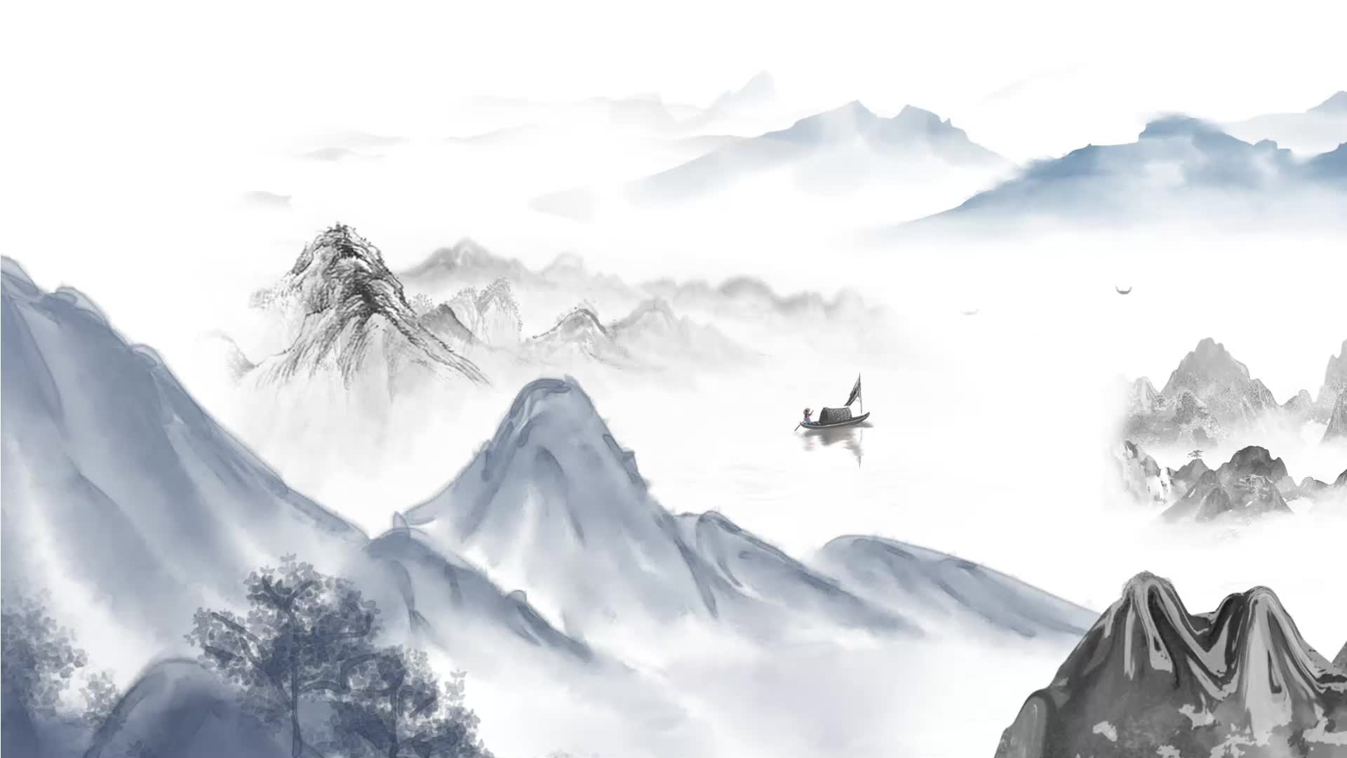 【ae作业】水墨江山图.