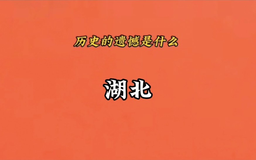 “所以历史的遗憾到底是什么呢”《湖北篇》哔哩哔哩bilibili