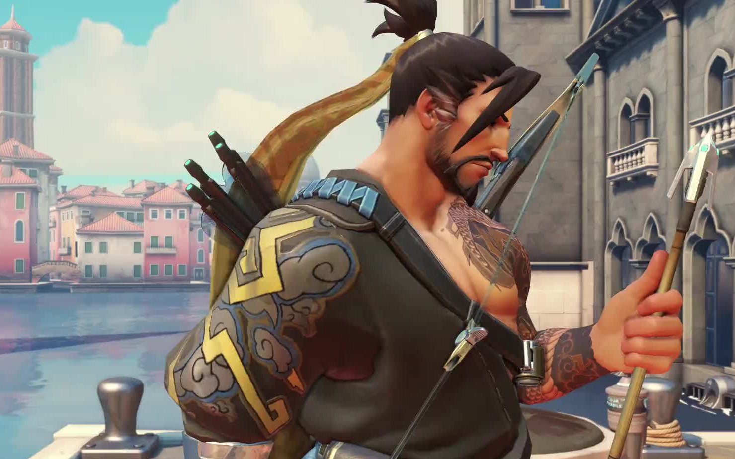 (4k超清)新手玩守望 ——全场最佳 半藏(1)