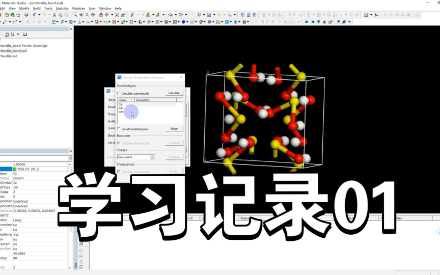 Materials Studio中ClayFF力场几何优化CaOH2[学习记录01]哔哩哔哩bilibili
