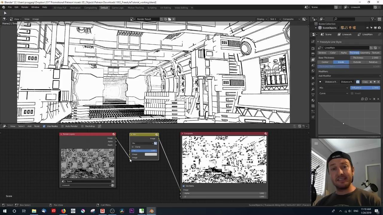 blender漫画线稿基础场景