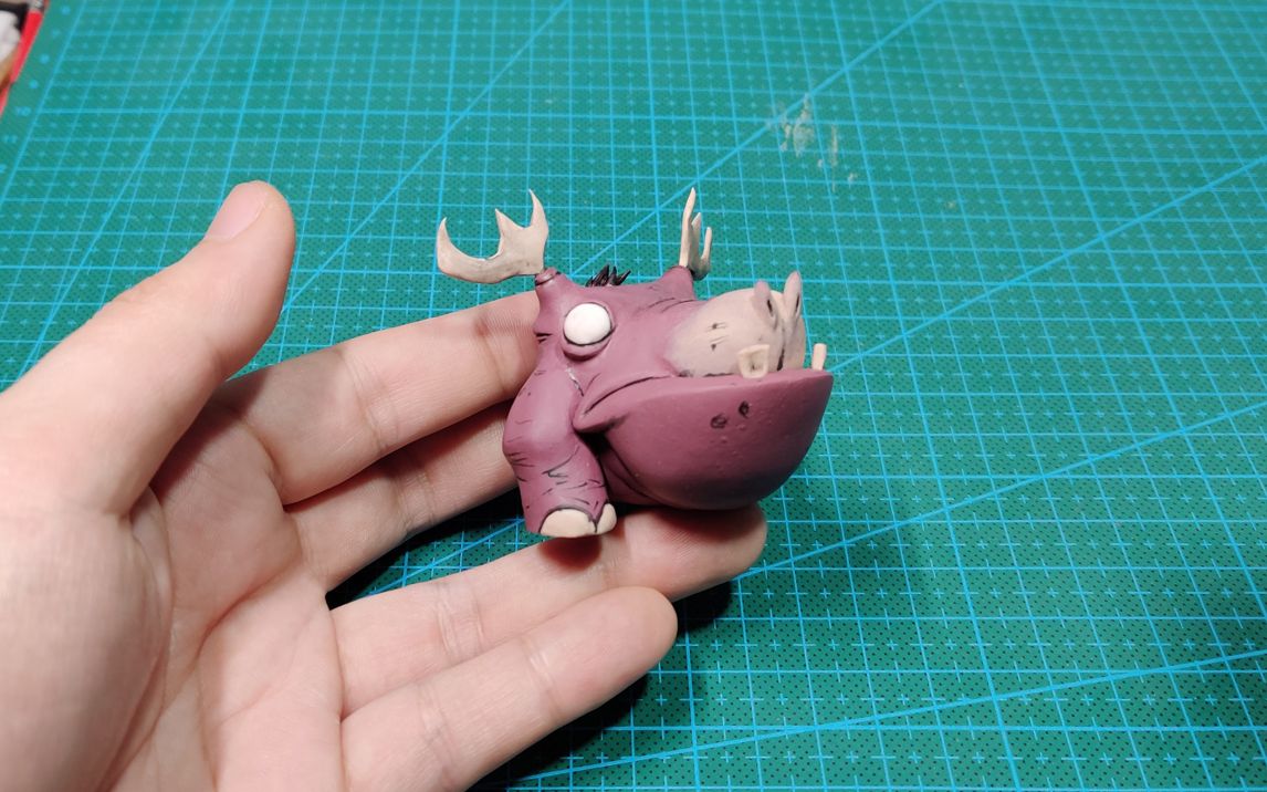 软陶又一个憨憨诞生了手工自制饥荒鹿角河马