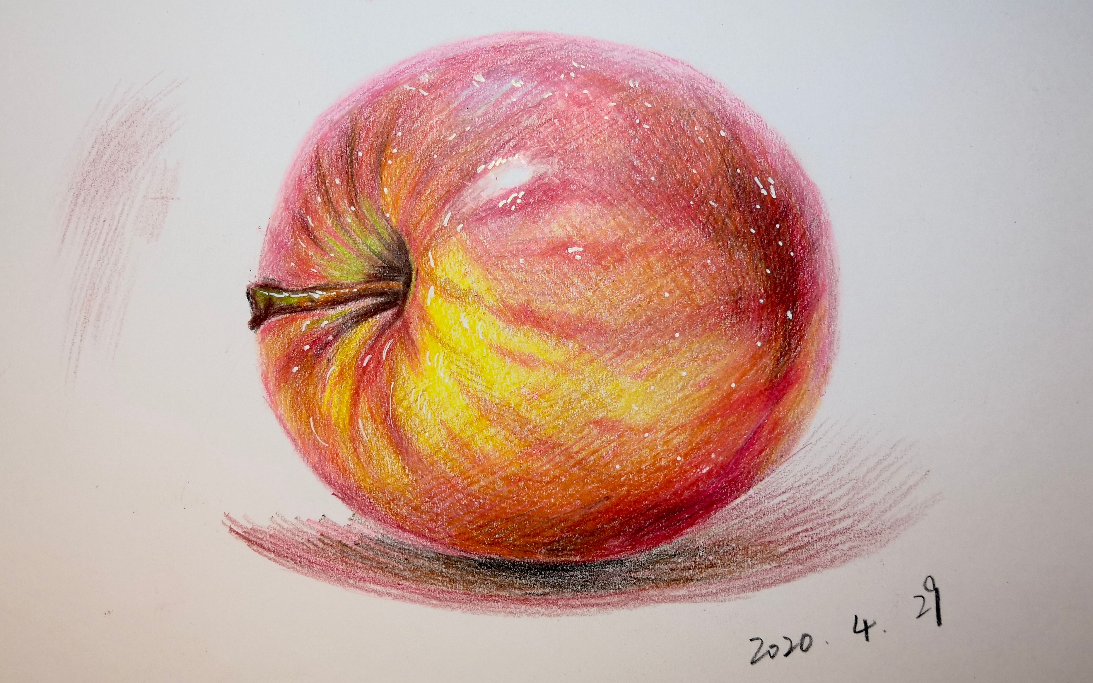 写实彩铅-苹果