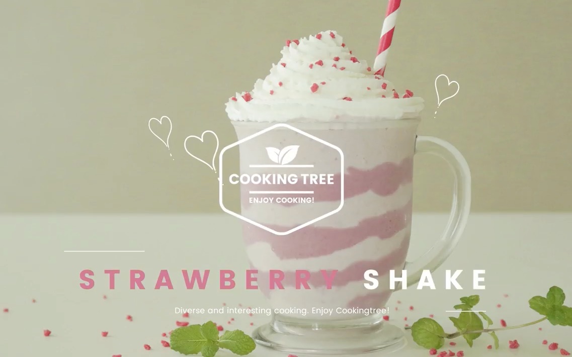 夏日草莓奶昔制作食谱 Strawberry milkshake Recipe | Cookingtree哔哩哔哩bilibili