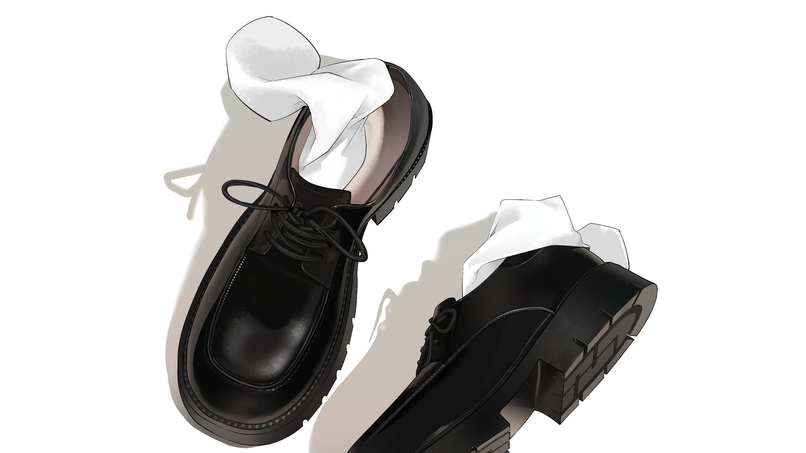 一分钟分享小皮鞋画法