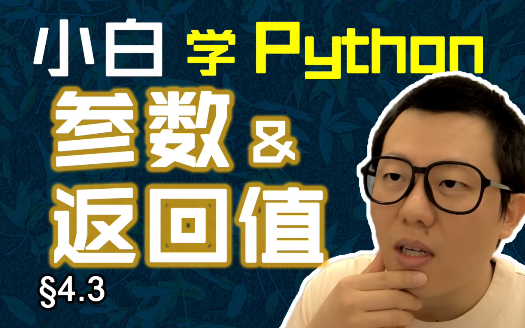 [图]第4.3回 函数输入传参数，return结果返输出【零基础自学Python编程入门教程】#人人都能学Python #Python #编程