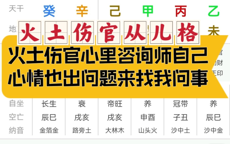 特殊格局解读火土伤官心里咨询师心里情绪出了问题来找我问卦!哔哩哔哩bilibili