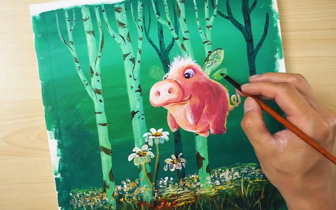 丙烯画绘画教程新手向flyingpig飞猪侠动漫风