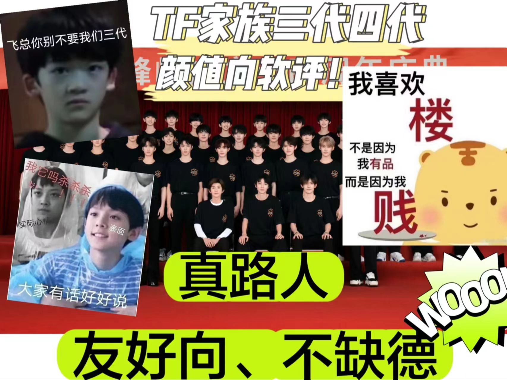 [图]【TF家族三代四代颜值向不锐评】带混内娱的朋友看tf家族，她居然这样说？？？