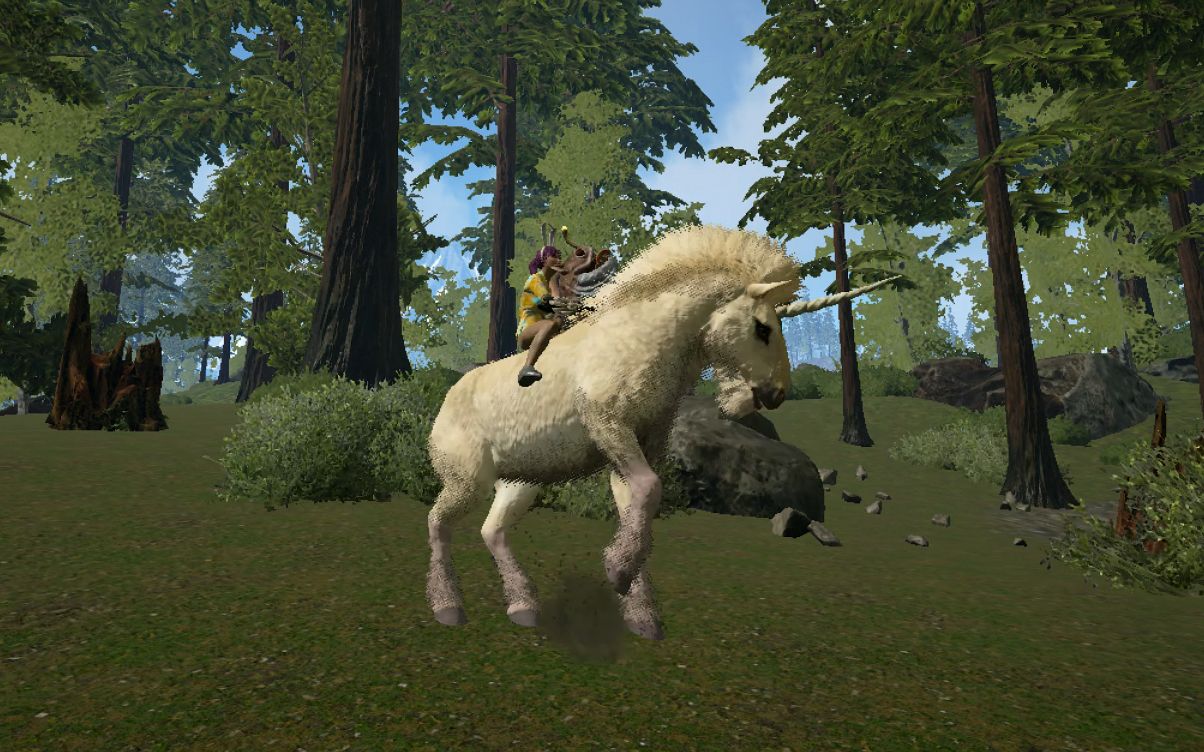 方舟生存进化独角兽的驯服方法顺带摸鱼驯庞马