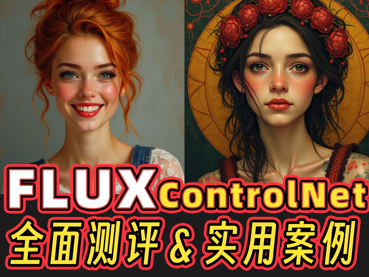 【AI绘画】FLUX新版ControlNetUnionPro联合模型全面测评&实战!字体海报、自动上色、风格转绘,带你一次玩个够!Flux&ComfyUI哔哩哔哩bilibili