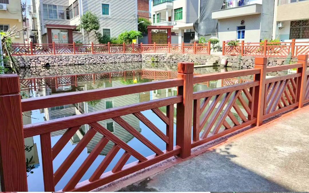 江西仿木栏杆,水泥护栏厂家建设美丽新农村鱼池塘河道河堤