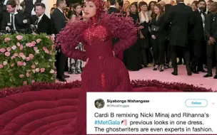 Скачать видео: Cardi B被指剽窃Nicki Minaj之前的Met Gala造型