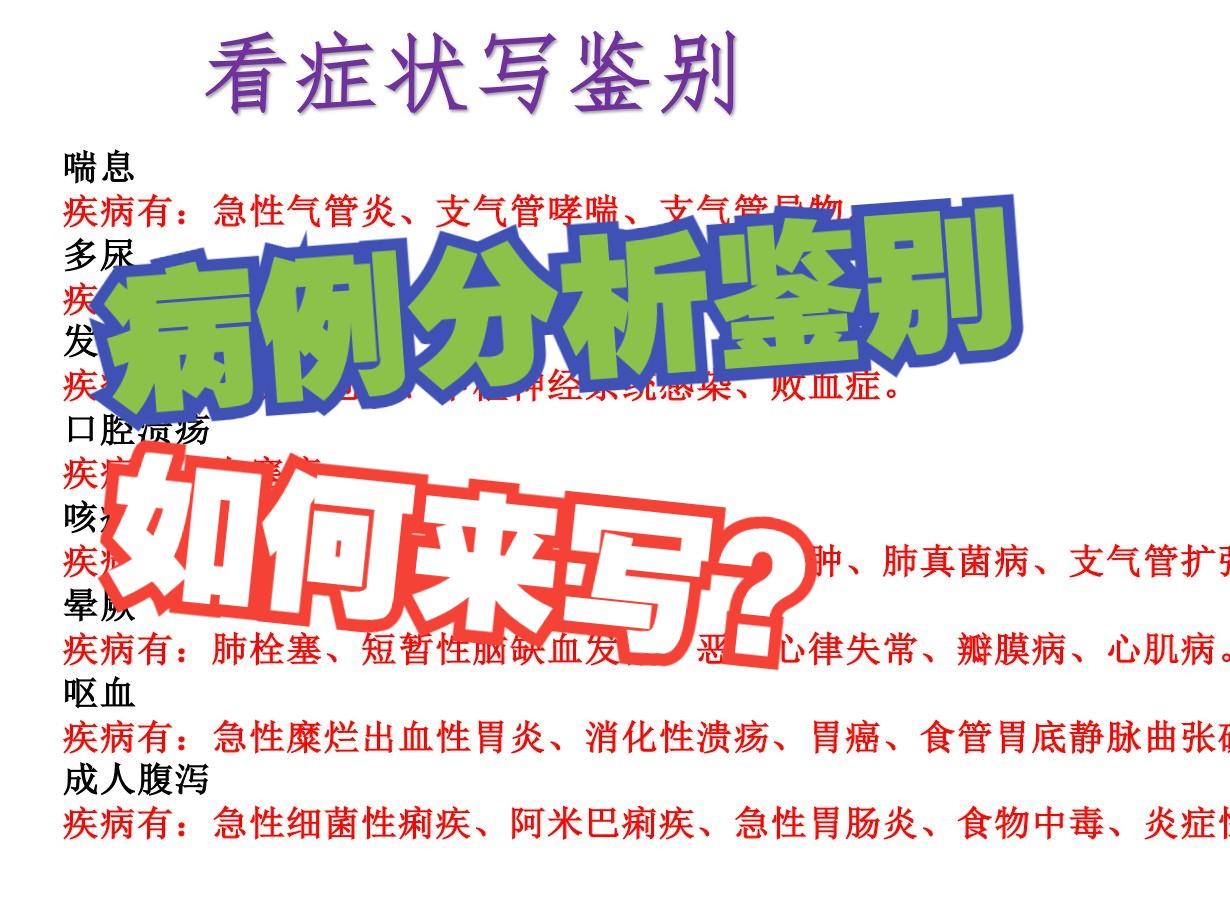 3分钟教你病例分析如何写鉴别诊断,三招教你轻松搞定,第二招,认真看完!哔哩哔哩bilibili