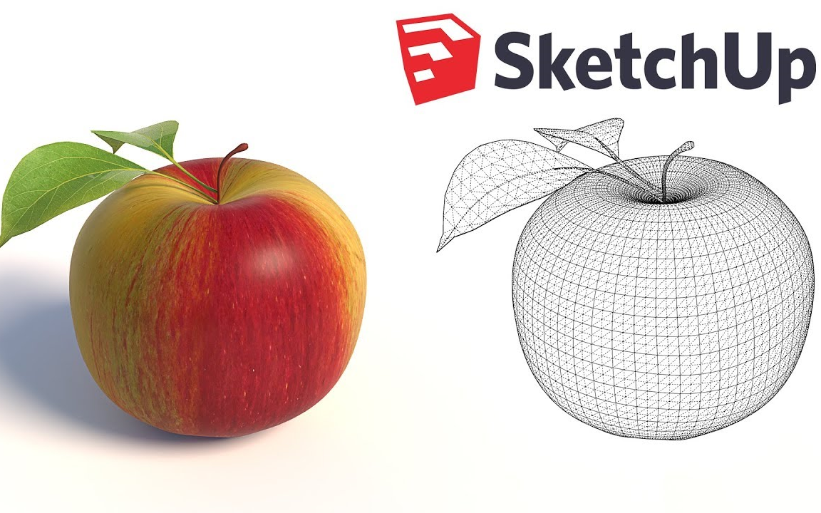 sketchup苹果实物建模思路 作者3d model channel