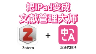 Download Video: Zotero+沉浸式翻译一起使用，ipad秒变文献管理的效率工具！