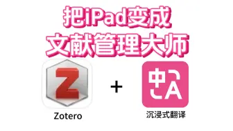 Zotero+沉浸式翻译一起使用，ipad秒变文献管理的效率工具！