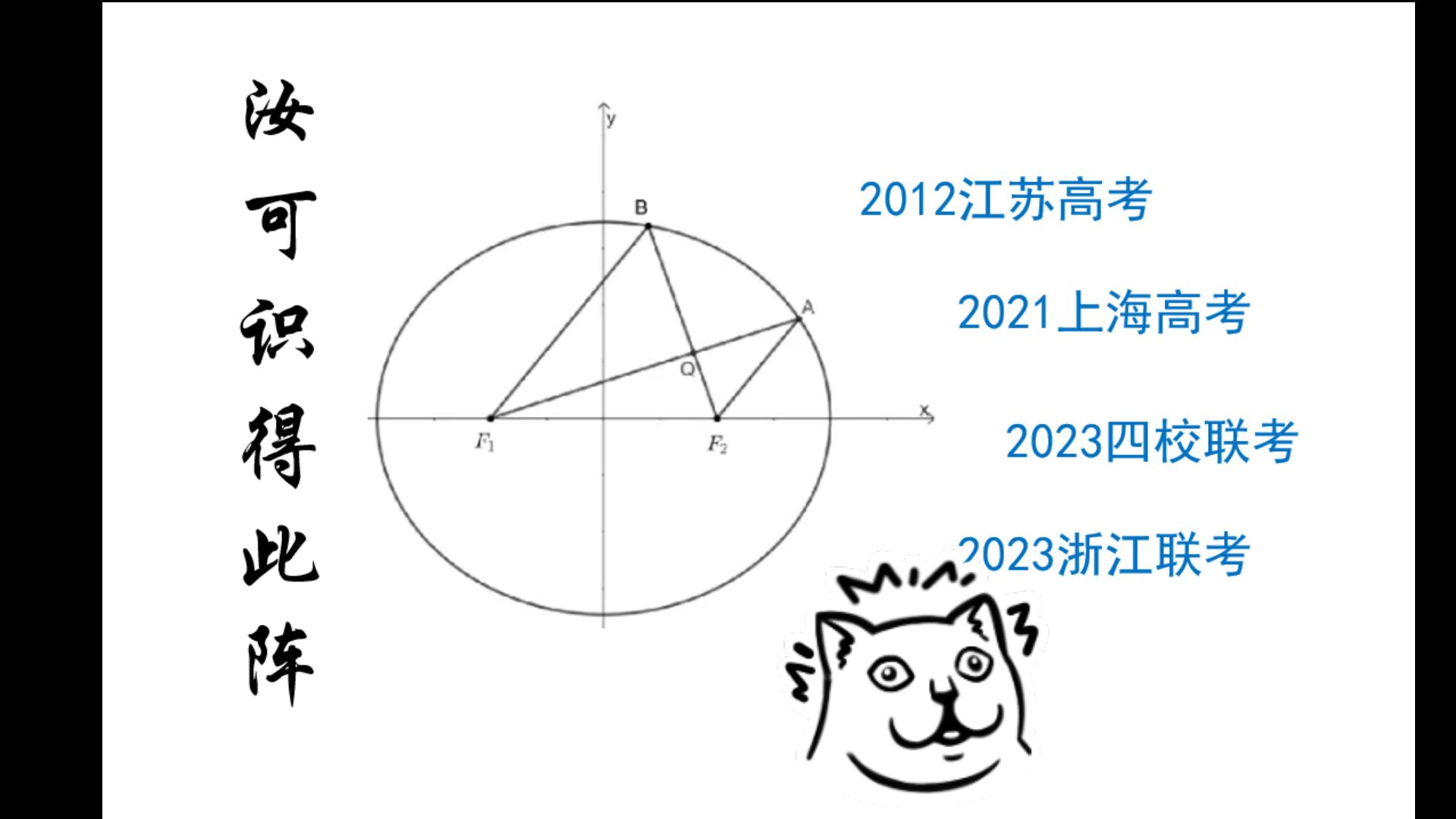 [图]【全国学生都来看】这道考了四次的模型，你还没见过就out了！深入研究2012年江苏高考解析几何大题