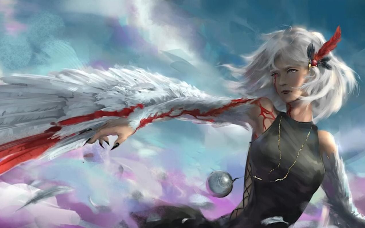 板绘教程羽人族人物角色设计全过程