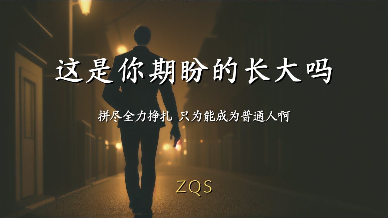 [图]ZQS - 这是你期盼的长大吗「拼尽全力挣扎 只为能成为普通人啊」【动态歌词】♪