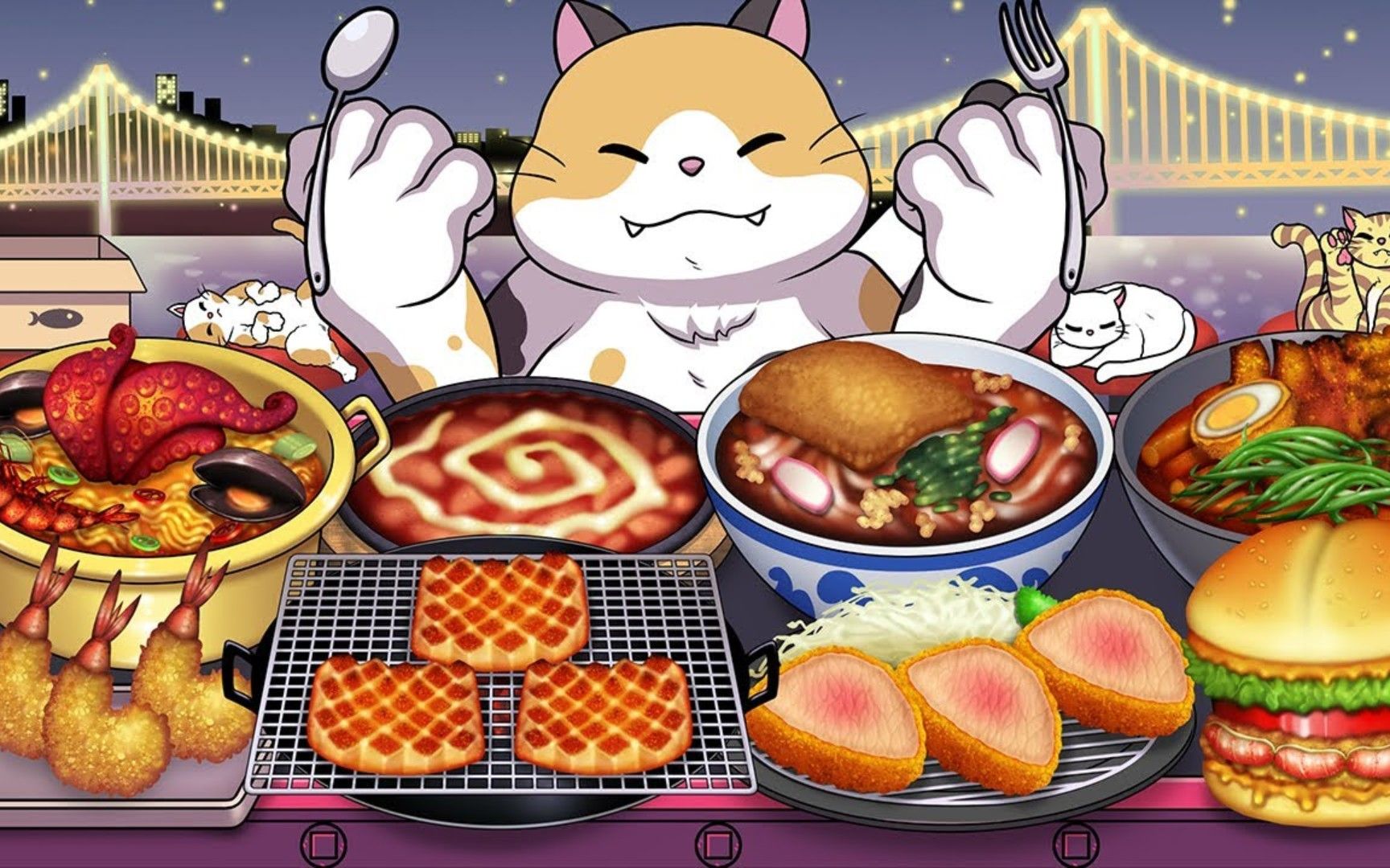 美食动画:料理猫王挑战快速流水席海鲜大餐,它能挑战成功吗?