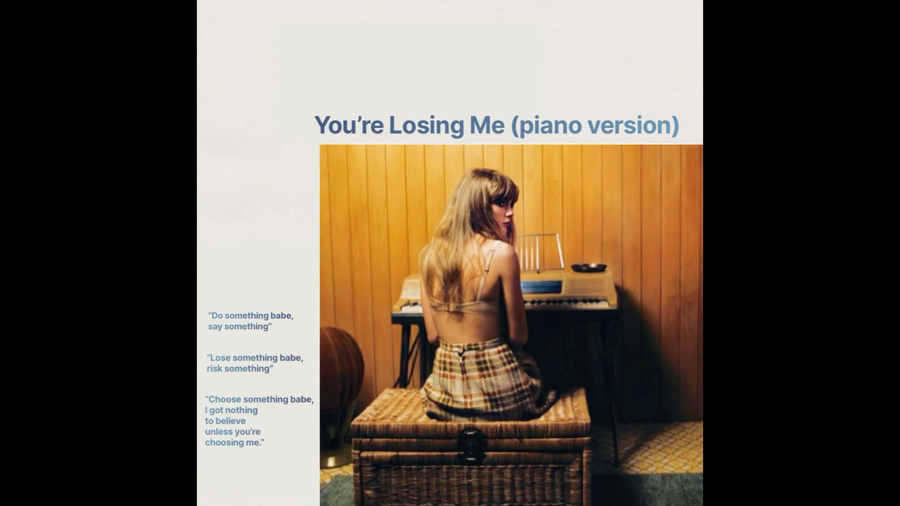 [图]【Taylor Swift】You’re losing me (Piano Version) 不插电版