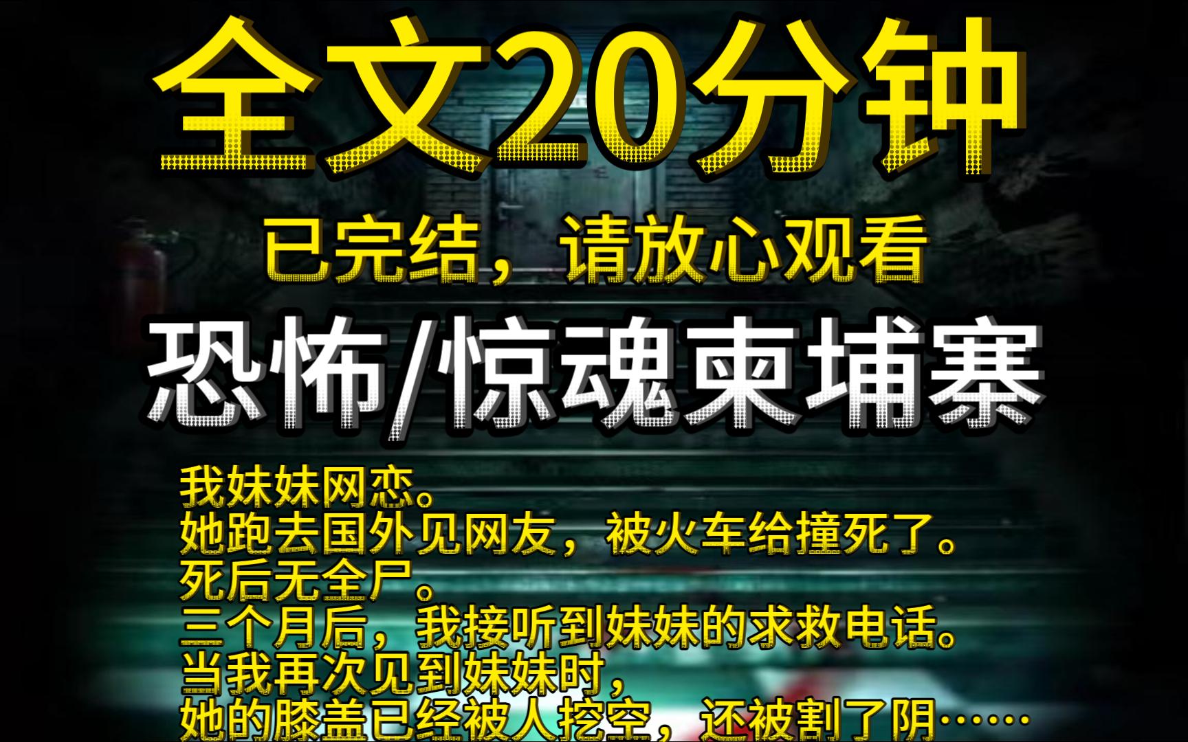 [图]【已完结】我妹妹网恋。她跑去国外见网友，被火车给撞死了。死后无全尸。三个月后，我接听到妹妹的求救电话。当我再次见到妹妹时，她的膝盖已经被人挖空……