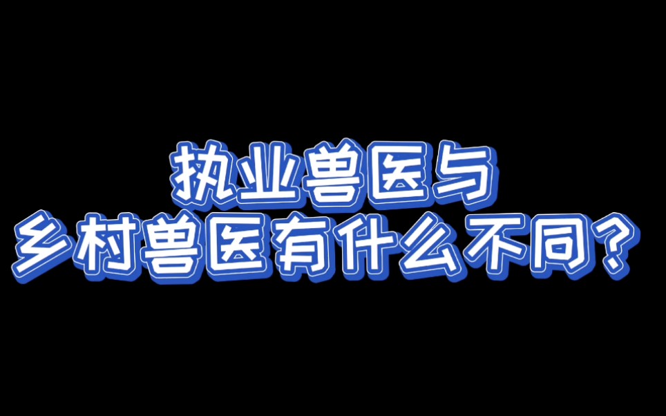 【执业兽医资格证】执业兽医与乡村兽医有什么不同?哔哩哔哩bilibili