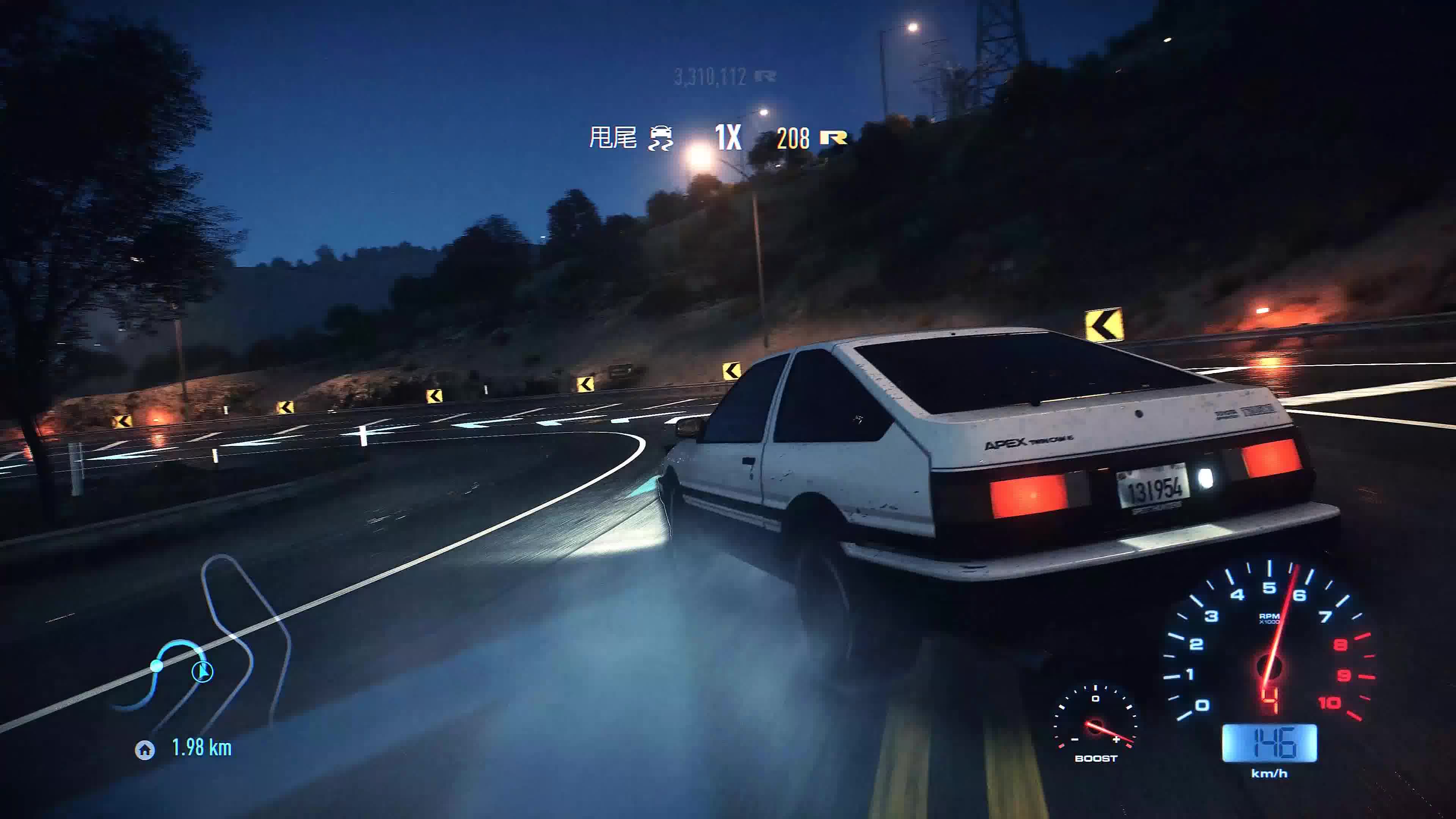 4k电影画质补丁ae86山道漂移极品飞车19