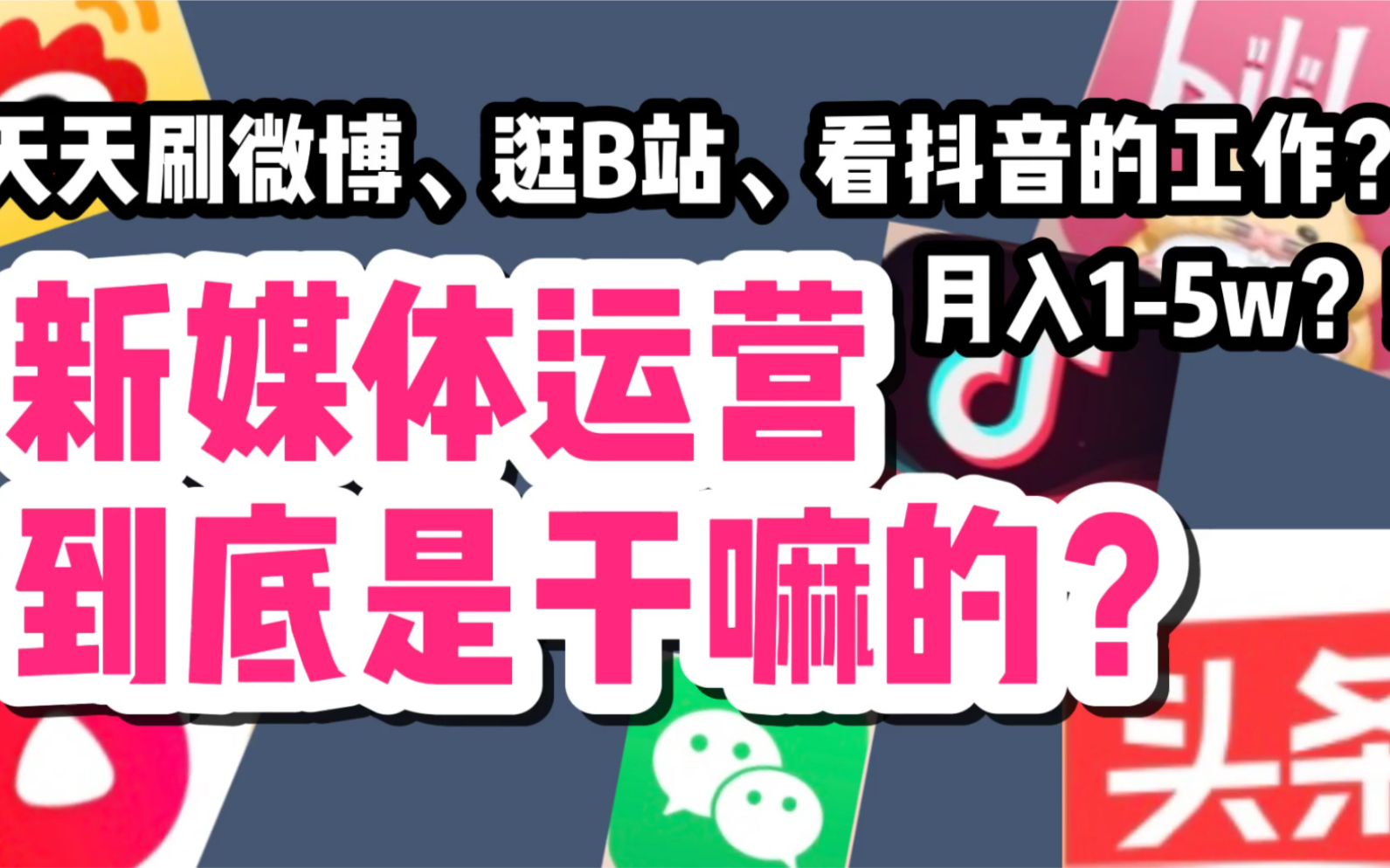 天天刷微博、看抖音的工作,月收入15万?!新媒体运营到底是干什么的?哔哩哔哩bilibili