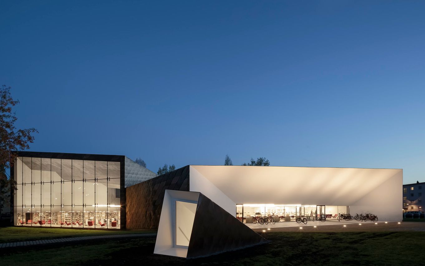 市立图书馆塞伊奈约基市芬兰jkmm极简的建筑形体处理简直是强迫症的大