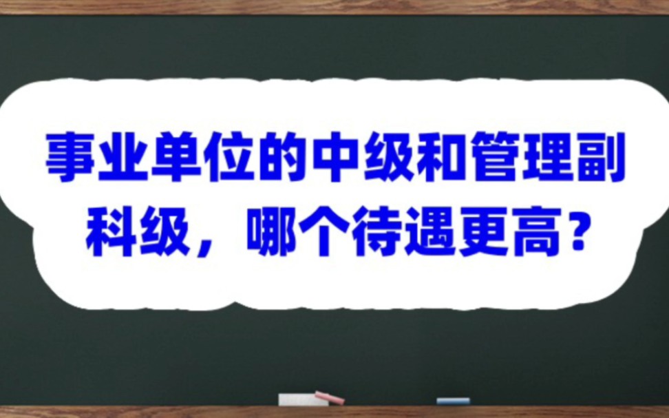 事业单位的中级和管理副科级,哪个待遇更高?哔哩哔哩bilibili