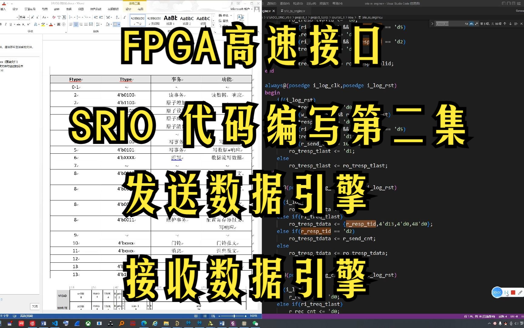 FPGA高速接口系列:Xilinx平台手撸SRIO发送数据引擎、接收数据引擎第二集哔哩哔哩bilibili