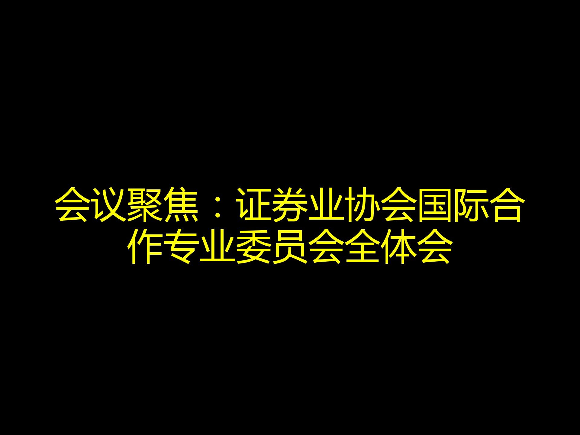 会议聚焦:证券业协会国际合作专业委员会全体会哔哩哔哩bilibili