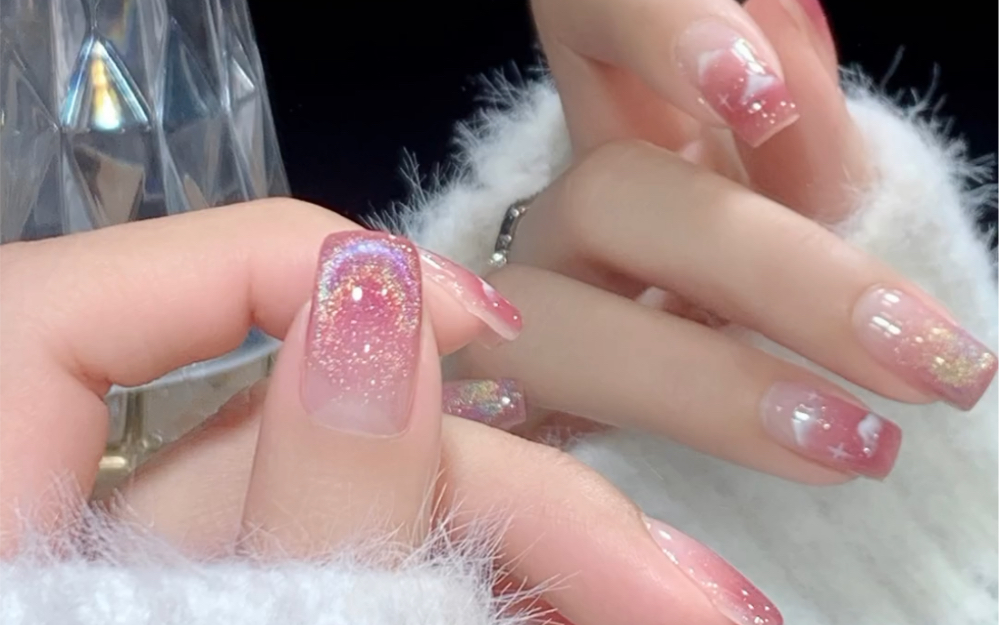 彩虹96猫眼渐变美甲教程#超好看的美甲#仙女必备#美甲款式推荐#高级