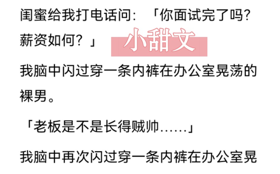 闺蜜给我打电话问:「你面试完了吗?薪资如何?」我脑中闪过穿一条内裤在办公室晃荡的裸男.哔哩哔哩bilibili