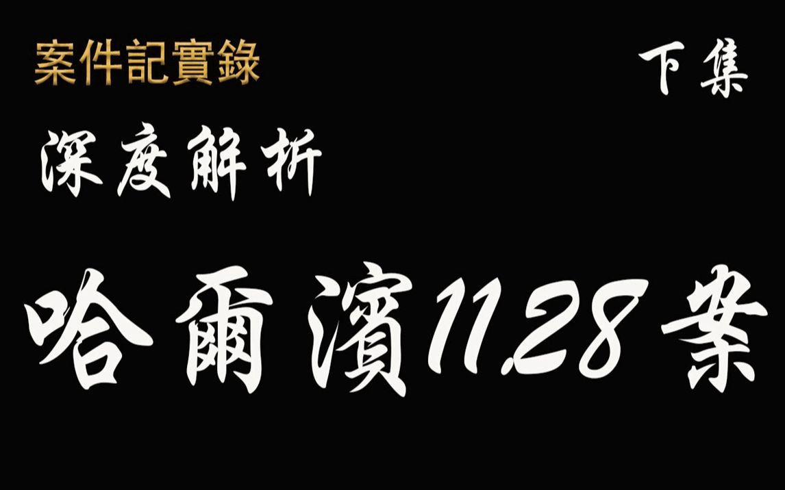 案件纪实录深度解析哈尔滨11.28案下集哔哩哔哩bilibili