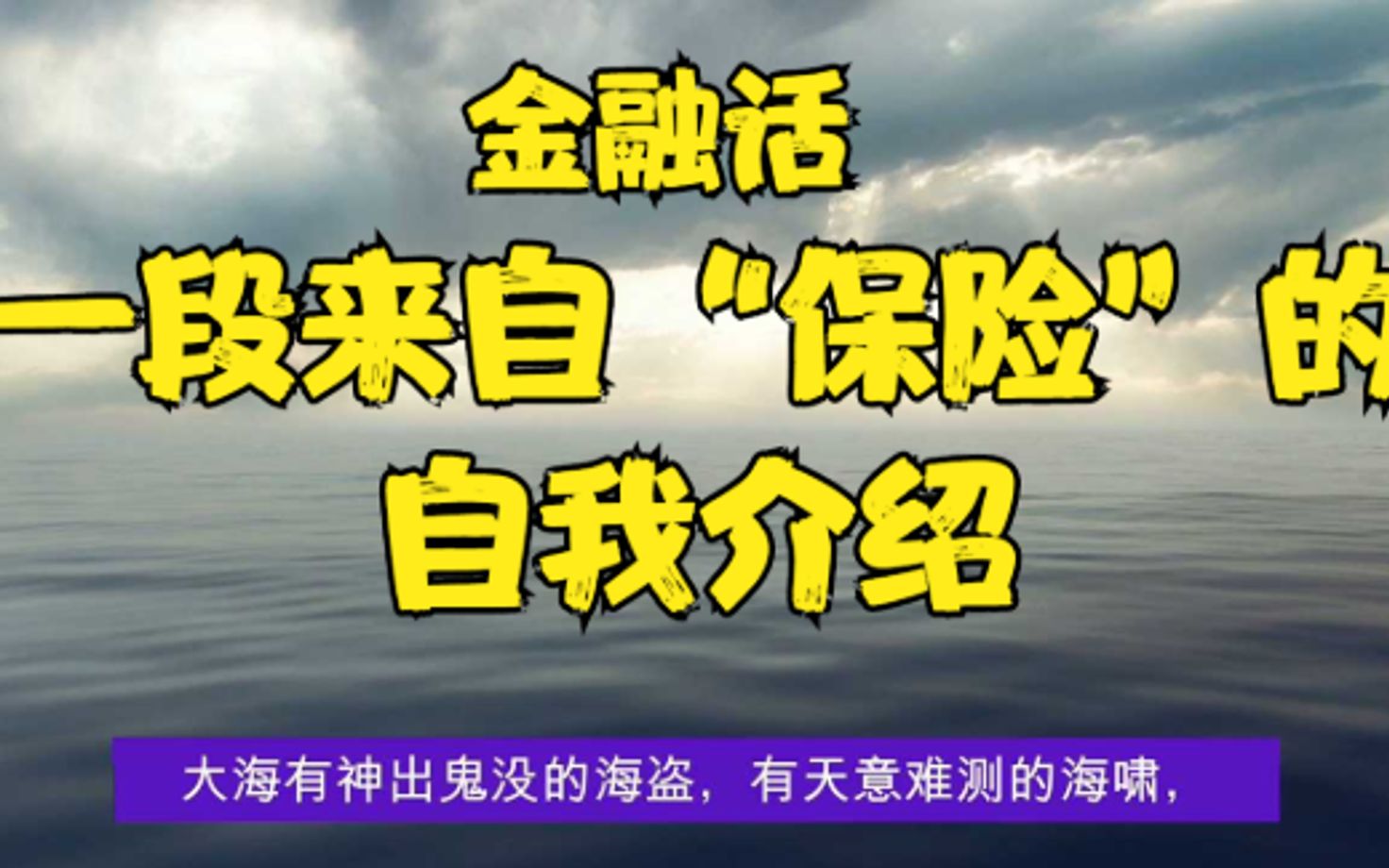 金融话:一段来自“保险”的自我介绍哔哩哔哩bilibili