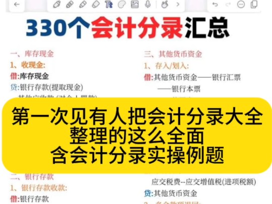 第一次见有人把会计分录大全整理的这么全面,含会计分录实操例题哔哩哔哩bilibili