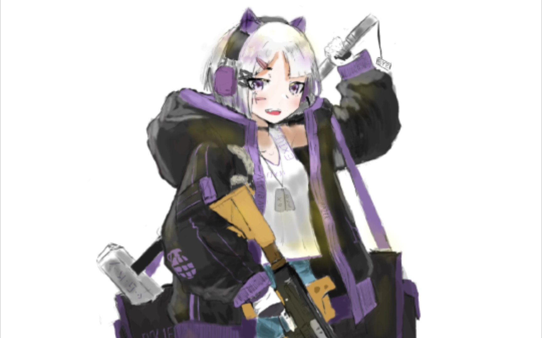 自创少女前线战术人形mk18mod1(画渣作画,不喜勿喷,第一次板绘)