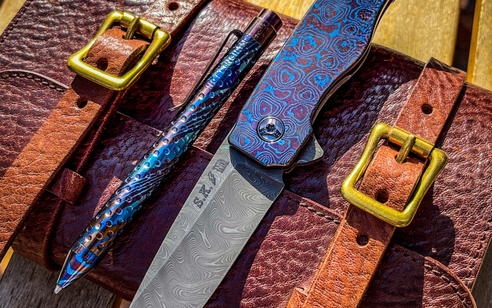 美国9694notinghan 钛合金大马士革战术笔 诺丁汉战术笔 钛马战术