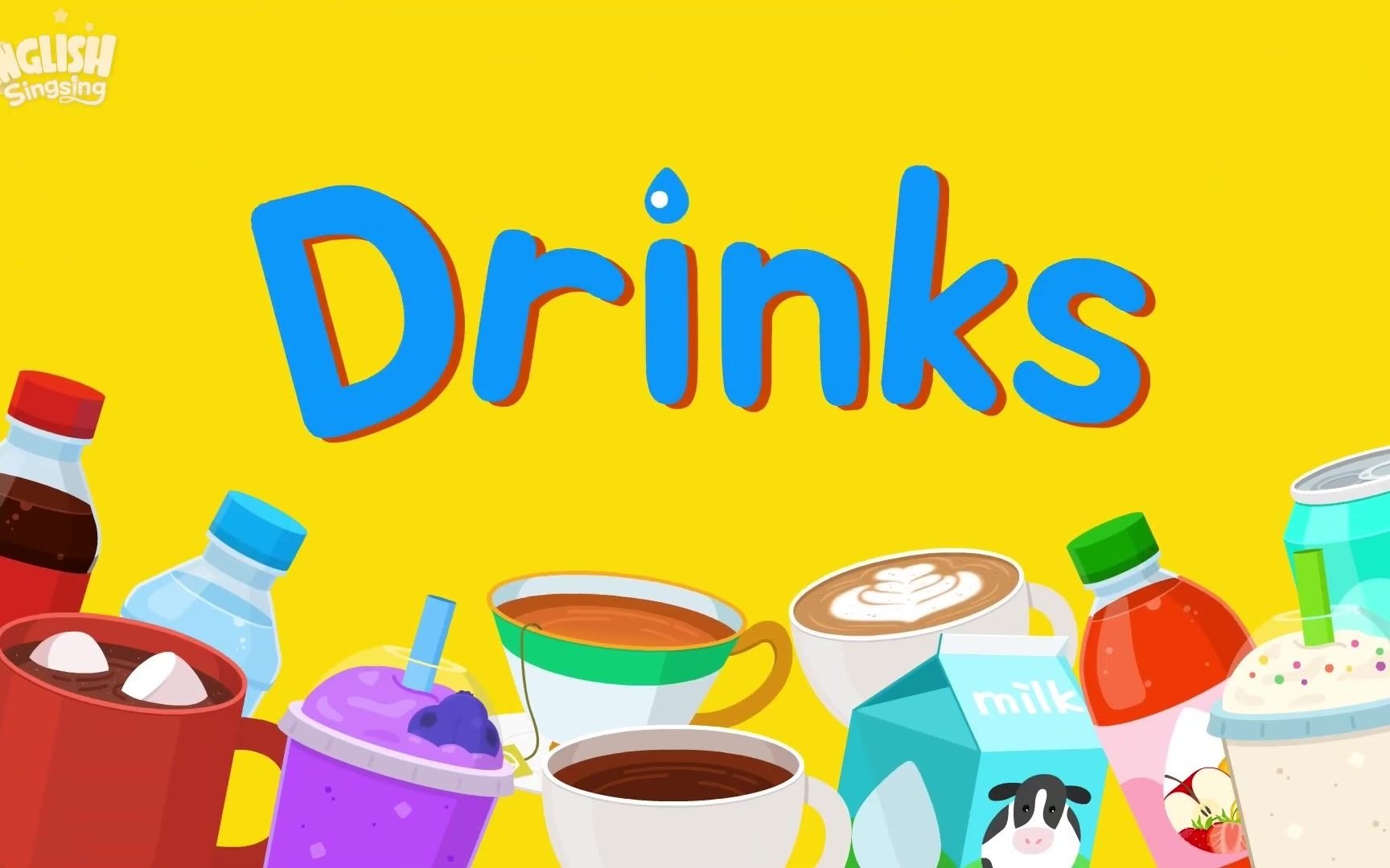 kids vocabulary - drinks - learn english for kids - english