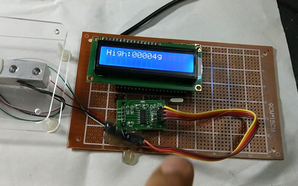 基于51单片机的电子秤 hx711称重 压力传感器 1602显示 电子