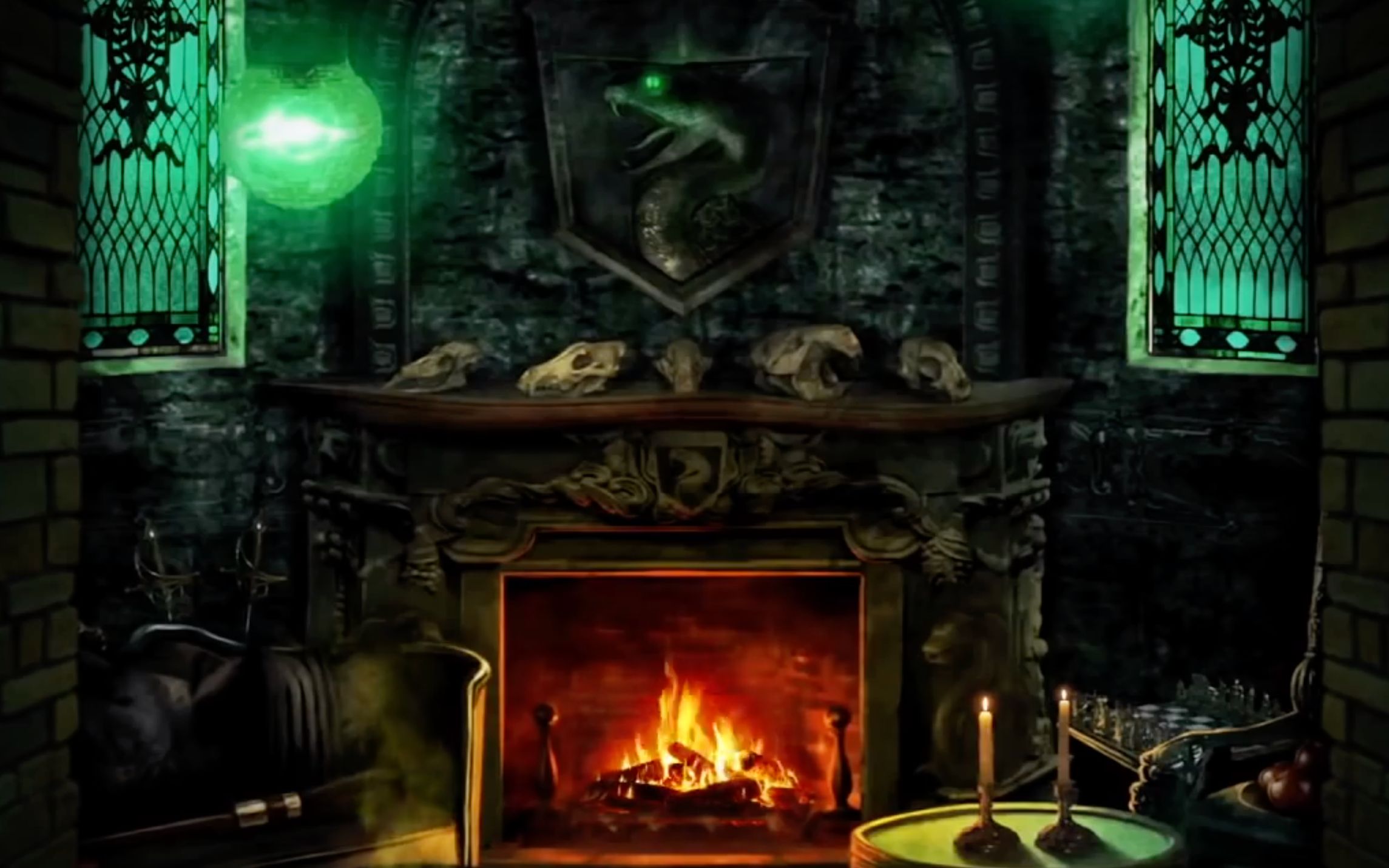 【哈利波特氛围白噪音】斯莱特林公共休息室_哔哩哔哩_bilibili