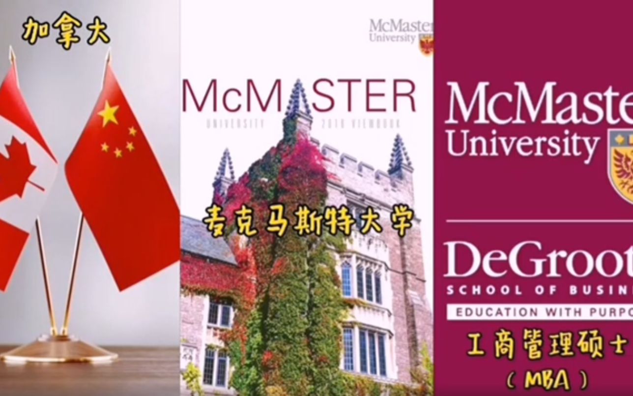 加拿大麦克马斯特大学工商管理硕士项目介绍与录取条件/留学/麦马/Canada/McMaster/DeGroote/MBA/大学申请/令人心动的offer哔哩哔哩bilibili