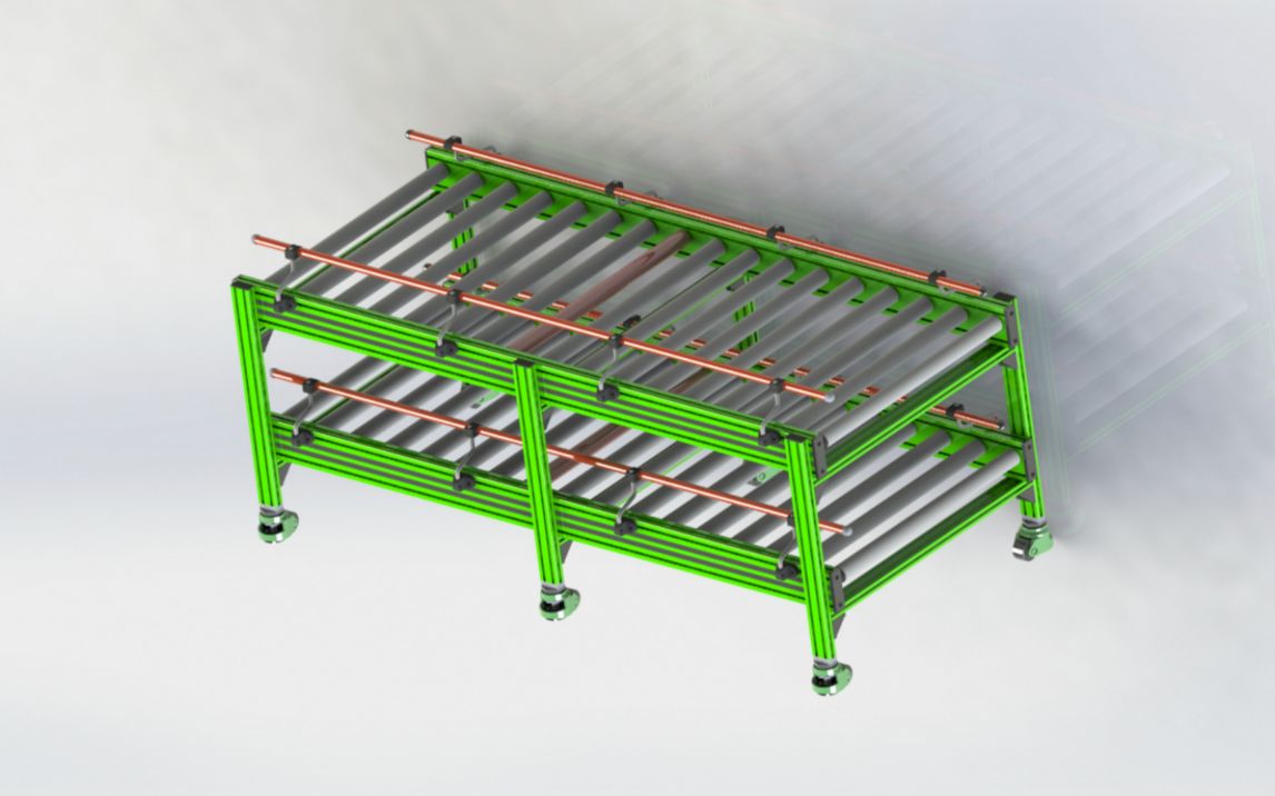 solidworks 机械设计:双层式滚筒输送线设计要点